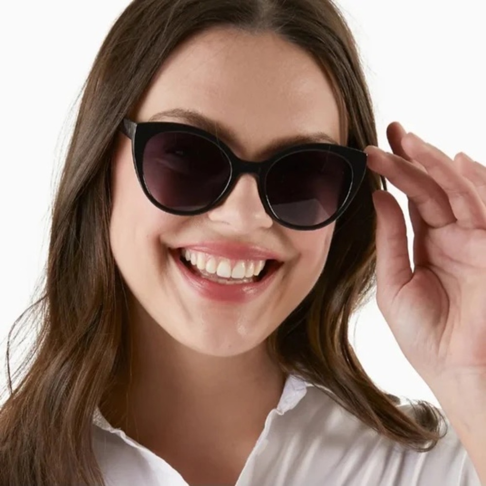 Kate Spade Samantha Black Cat Eye Sunglasses - Picture 5 of 12